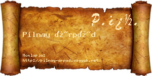 Pilnay Árpád névjegykártya